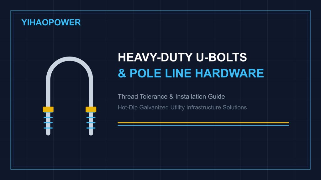 Heavy-duty hot-dip galvanized U-bolts and pole line hardware engineered for electrical utility construction by YIHAOPOWER