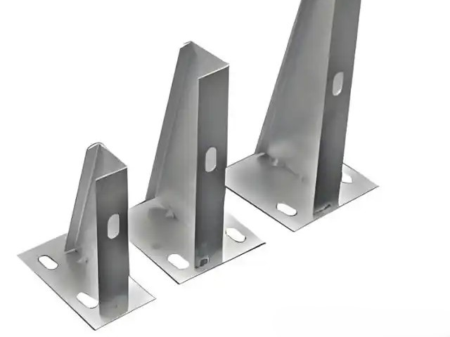 Various lengths of steel cable tray cantilever brackets with welded base plate
