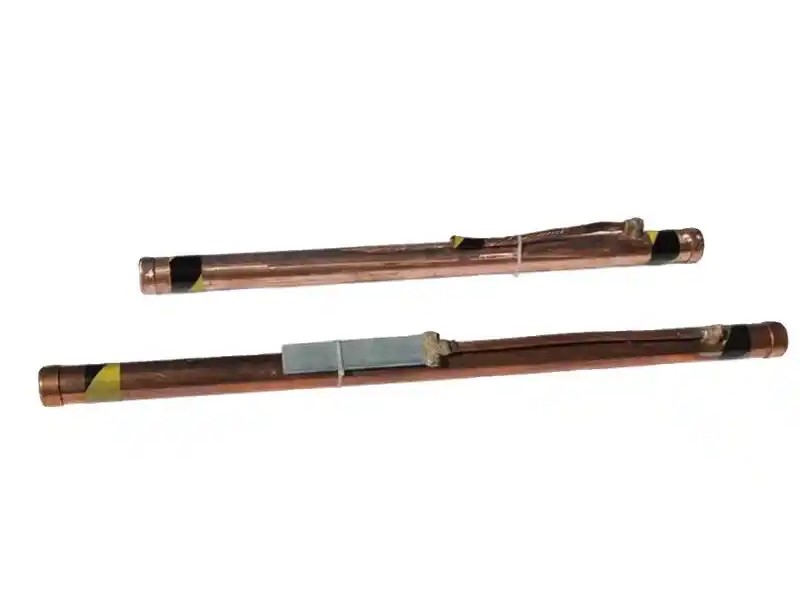 Electrolytic Ion Grounding Rod with copper lead strap for high resistivity soil earthing