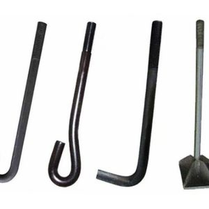 Embedded Foundation Anchor Bolt set featuring J-type, L-type, and plate anchor studs