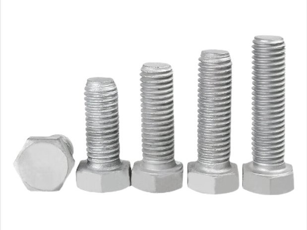 Hot dip Galvanized Steel Hex Bolt set for power hardware and structural grounding