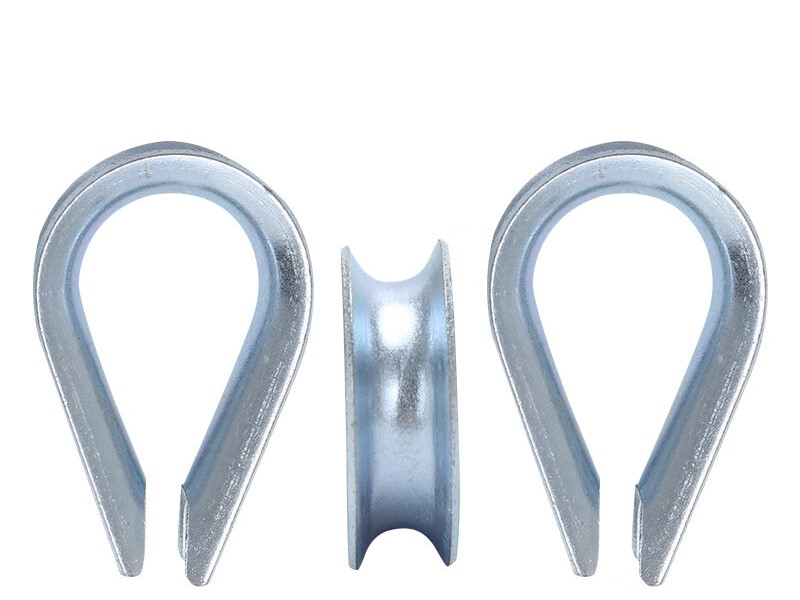 Hot dip galvanized steel guy wire thimble for utility pole anchoring