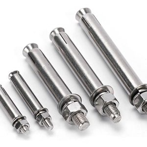 Sleeve expansion anchor bolts with nut and washers for concrete mounting