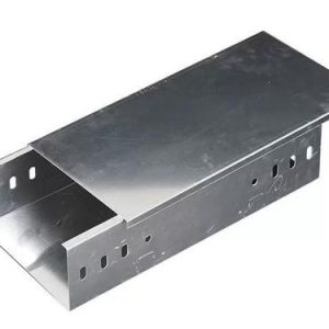 Solid bottom cable tray trunking with removable cover lid for wire protection