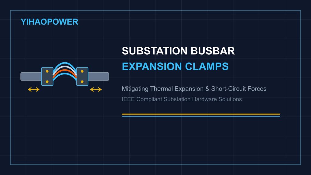 Substation flexible busbar expansion clamps mitigating thermal expansion and short-circuit forces by YIHAOPOWER