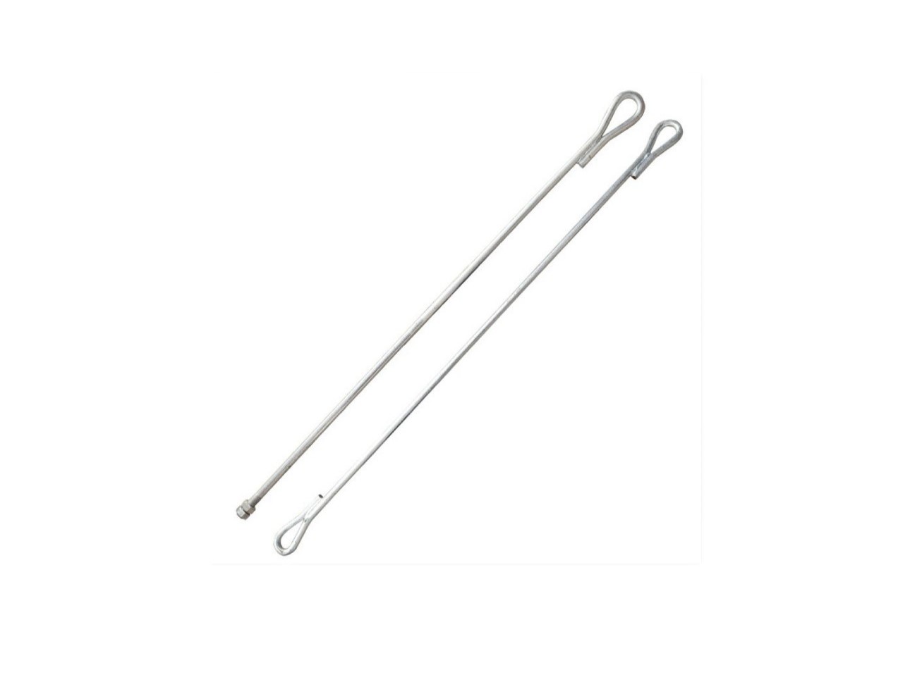Hot dip galvanized thimble eye stay rod assembly for utility pole anchoring