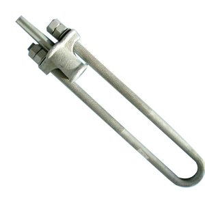 Hot dip galvanized UT type adjustable guy clamp assembly for stay wire tensioning